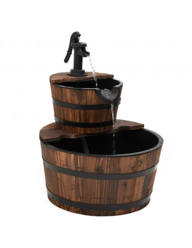 Fontana d'Acqua con Pompa 44,5x44,5x58 cm Legno Massello Abete