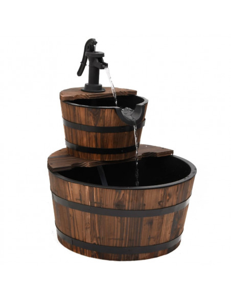 Fontana d'Acqua con Pompa 44,5x44,5x58 cm Legno Massello Abete