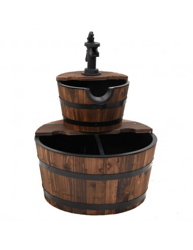 Fontana d'Acqua con Pompa 44,5x44,5x58 cm Legno Massello Abete