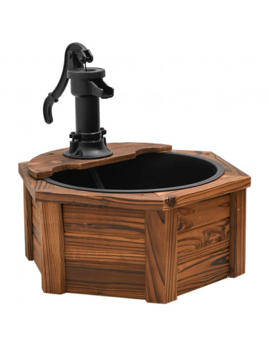 Fontana d'Acqua con Pompa 57x57x53 cm Legno Massello di Abete