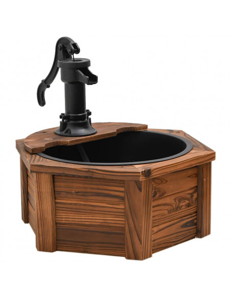 Fontana d'Acqua con Pompa 57x57x53 cm Legno Massello di Abete