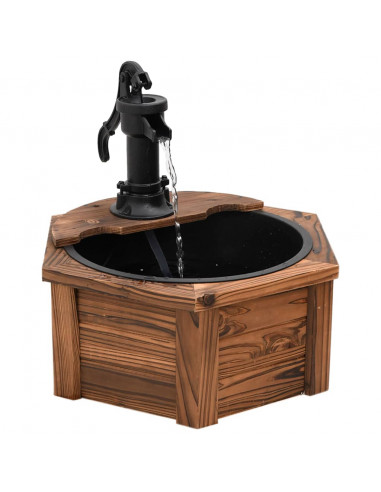 Fontana d'Acqua con Pompa 57x57x53 cm Legno Massello di Abete