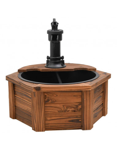 Fontana d'Acqua con Pompa 57x57x53 cm Legno Massello di Abete