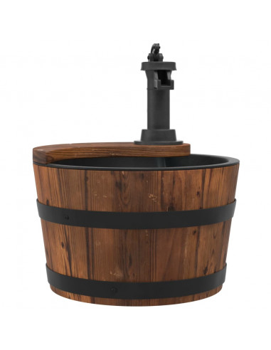 Fontana d'Acqua con Pompa 28x28x34,5 cm Legno Massello di Abete