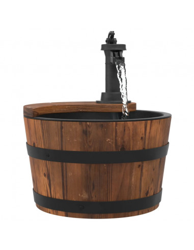 Fontana d'Acqua con Pompa 28x28x34,5 cm Legno Massello di Abete