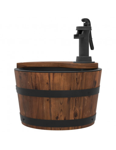 Fontana d'Acqua con Pompa 28x28x34,5 cm Legno Massello di Abete