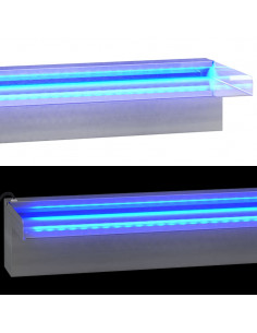 Sfioratore a Cascata con LED RGB Acciaio Inox 90 cm 2