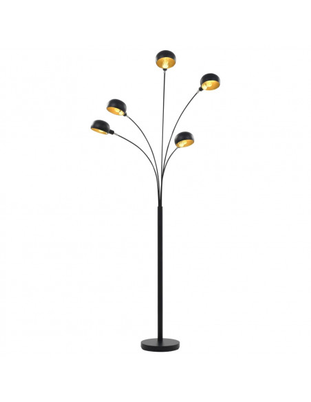 Lampada da Terra 200 cm 5 Bulbi E14 Nero e Oro