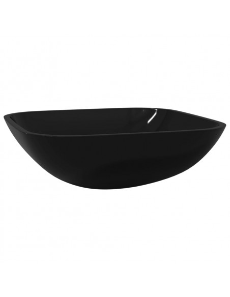 Lavandino in Vetro 42x42x14 cm Nero