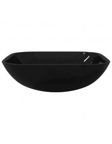 Lavandino in Vetro 42x42x14 cm Nero