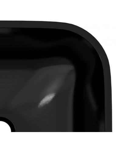 Lavandino in Vetro 42x42x14 cm Nero