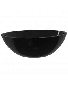 Lavandino in Vetro 50x37x14 cm Nero 2