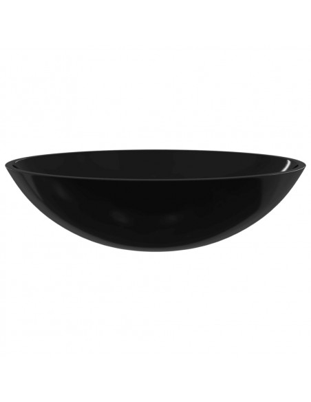 Lavandino in Vetro 50x37x14 cm Nero
