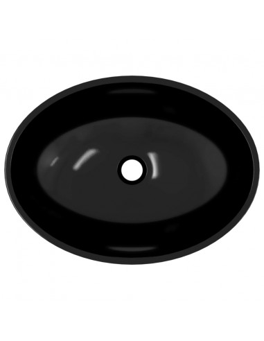 Lavandino in Vetro 50x37x14 cm Nero