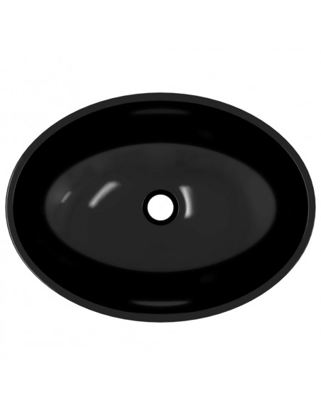 Lavandino in Vetro 50x37x14 cm Nero