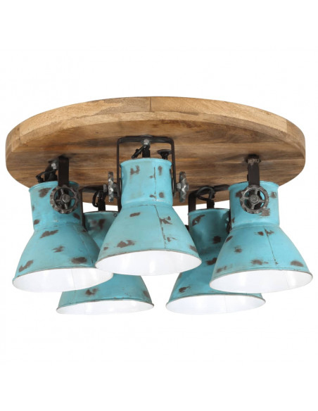 Lampada da Soffitto 25 W Blu Anticato 50x50x25 cm E27