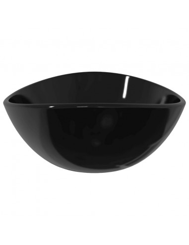 Lavandino in Vetro Temperato 54,5x35x15,5 cm Nero