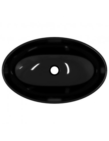 Lavandino in Vetro Temperato 54,5x35x15,5 cm Nero