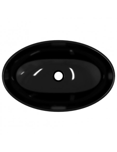Lavandino in Vetro Temperato 54,5x35x15,5 cm Nero