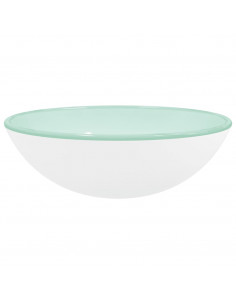 Lavandino in Vetro Temperato 42x14 cm Bianco 2