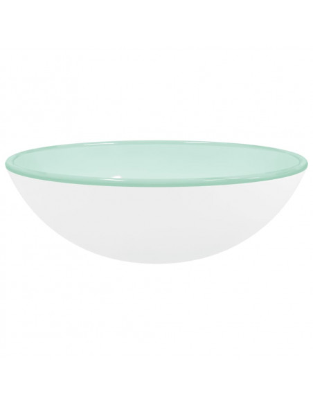 Lavandino in Vetro Temperato 42x14 cm Bianco