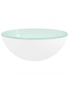 Lavandino in Vetro Temperato 30x12 cm Bianco 2