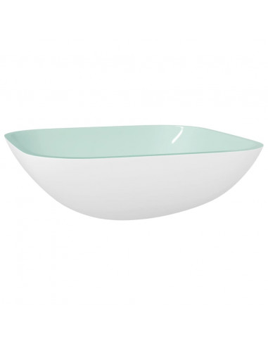 Lavandino in Vetro 42x42x14 cm Bianco