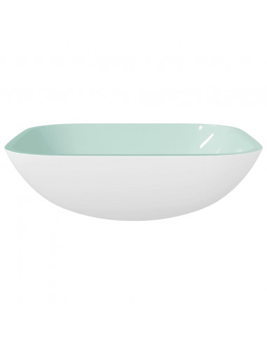 Lavandino in Vetro 42x42x14 cm Bianco
