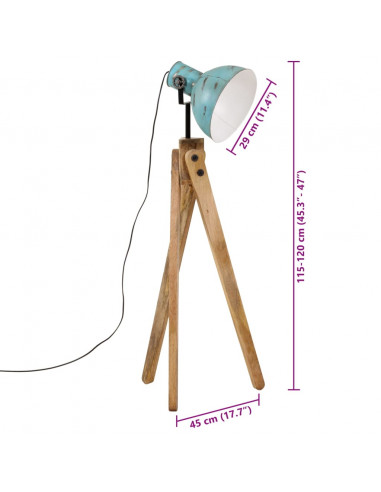 Lampada da Terra 25 W Blu Anticato 45x45x120 cm E27