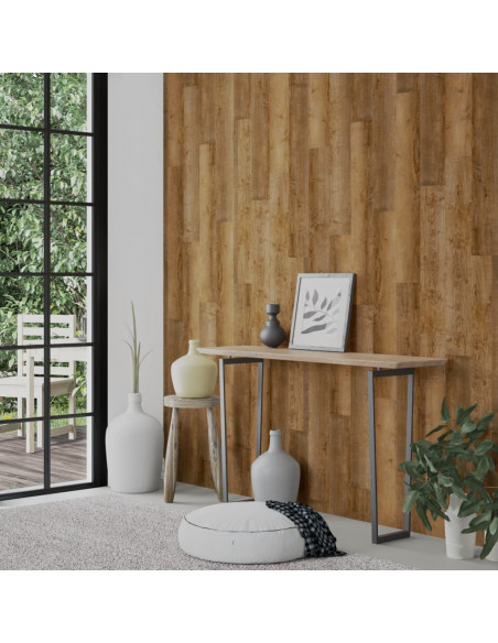 Pannelli da Parete Effetto Legno Marrone PVC 2,06 m²