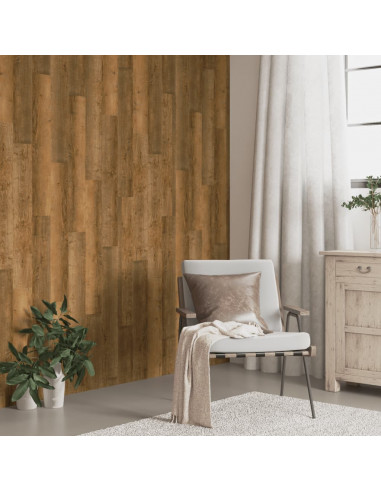 Pannelli da Parete Effetto Legno Marrone PVC 2,06 m²