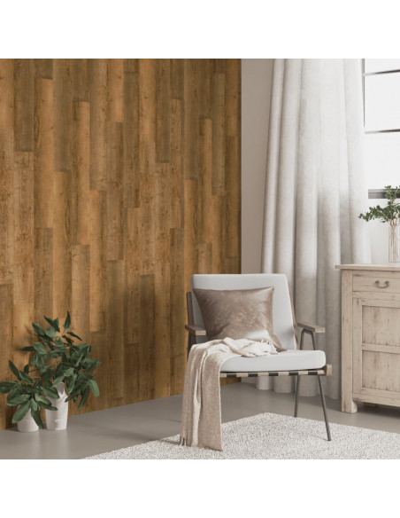 Pannelli da Parete Effetto Legno Marrone PVC 2,06 m²