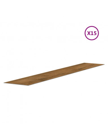 Pannelli da Parete Effetto Legno Marrone PVC 2,06 m²
