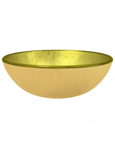 Lavandino in Vetro Temperato 35x12 cm Oro 2