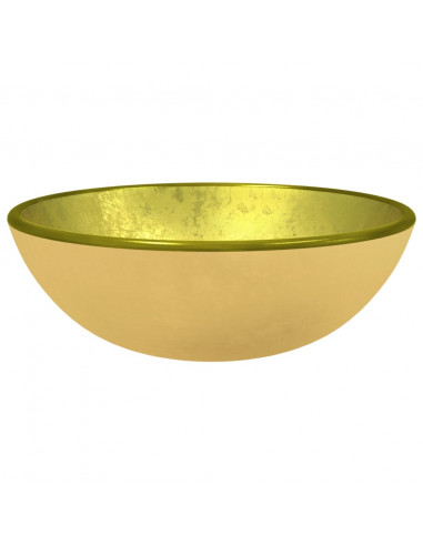 Lavandino in Vetro Temperato 35x12 cm Oro