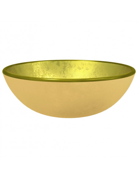 Lavandino in Vetro Temperato 35x12 cm Oro