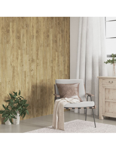 Pannelli da Parete Effetto Legno Marrone PVC 2,06 m²