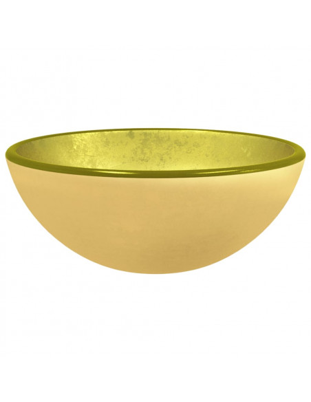 Lavandino in Vetro Temperato 30x12 cm Oro