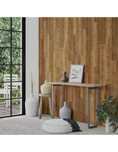 Pannelli da Parete Effetto Legno Marrone PVC 4,12 m²