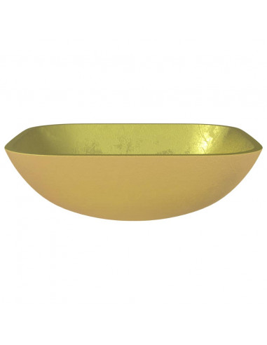 Lavandino in Vetro 42x42x14 cm Oro