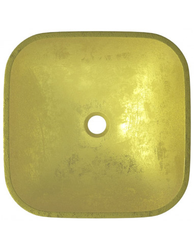Lavandino in Vetro 42x42x14 cm Oro