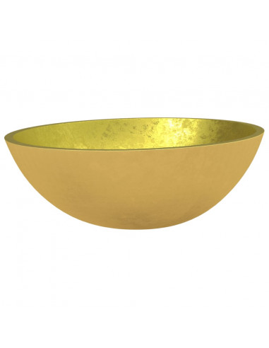 Lavandino in Vetro 50x37x14 cm Oro