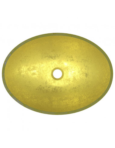 Lavandino in Vetro 50x37x14 cm Oro