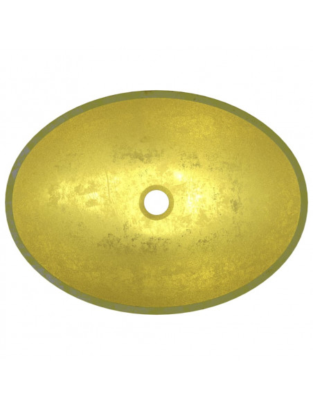 Lavandino in Vetro 50x37x14 cm Oro