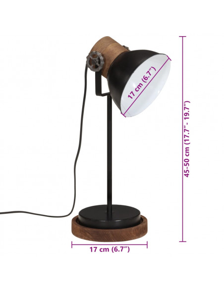 Lampada da Scrivania 25 W Nera 17x17x50 cm E27