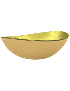 Lavandino in Vetro Temperato 54,5x35x15,5 cm Oro 2