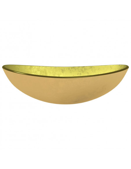 Lavandino in Vetro Temperato 54,5x35x15,5 cm Oro