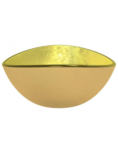 Lavandino in Vetro Temperato 54,5x35x15,5 cm Oro