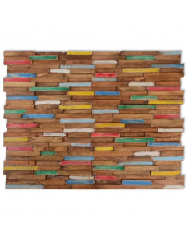 Pannelli per Pareti 10 pz 1,03 m² in Legno Massello di Teak