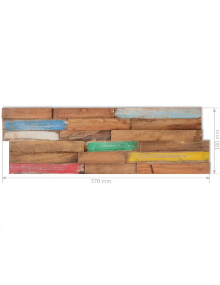 Pannelli per Pareti 10 pz 1,03 m² in Legno Massello di Teak
